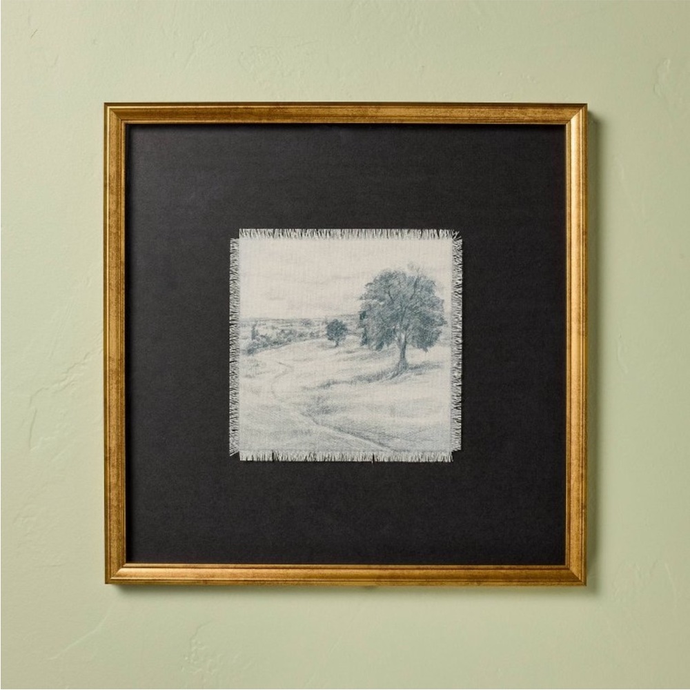 18"x18" Square Matte Black Landscape Framed Wall Art - Hearth & Hand Magnolia